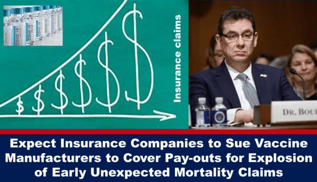 Expect Insurance Companies to sue Vaccine Manufacturers to cover pay-outs for explosion of early unexpected Mortality Claims