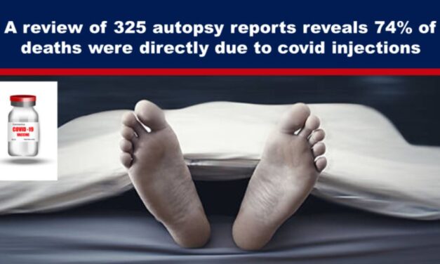 A review of 325 autopsy reports reveals 74% of deaths were directly due to covid injections