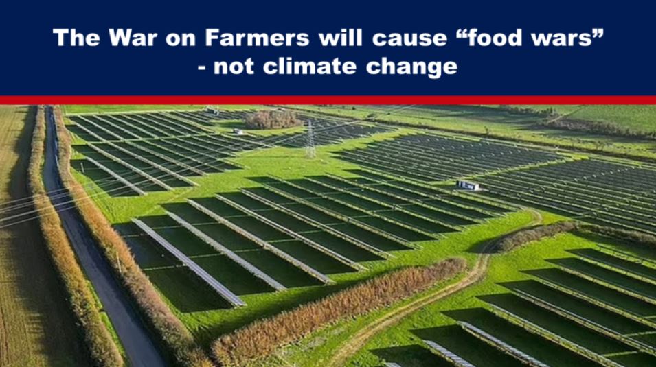 The War on Farmers will cause “food wars” – not climate change