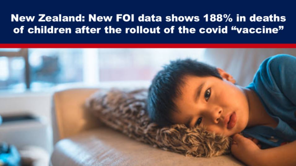 New Zealand: New FOI data shows 188% in deaths of children after the rollout of the covid “vaccine”