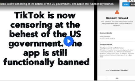 TikTok is now censoring at the behest of the US government. The app is still functionally banned.