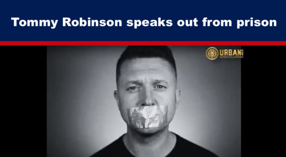 Tommy Robinson speaks out from prison